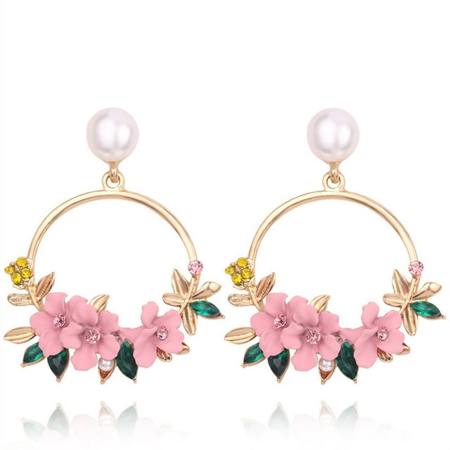 sweethay 1 par de pendientes de flores para adolescentes, aretes de gota estéticos para club nocturno, disfraz de aniversario, joyería para Type3 NO3