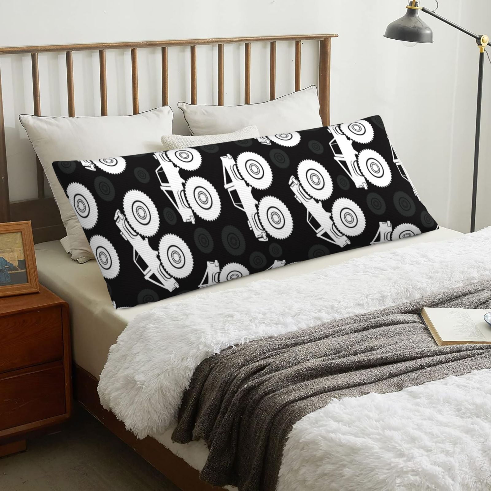 Naloa Cool Car Super Soft 20x60 Body Pillow Case,Long Side Hidden Zipper（PILLOWS ARE NOT INCLUDED）