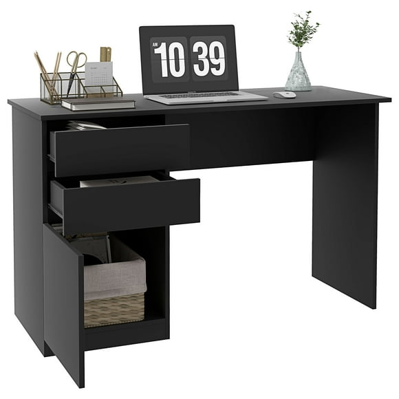 HOMCOM Computer Desk with Storage Home Office Desk with Drawer Cabinet