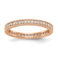 thumbnail image 2 of 14k Rose Gold Round Diamond Eternity Wedding Band Milgrain Edge Ring Size 8 - 1/3 Ct., 2 of 5