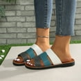 thumbnail image 6 of LOVZFMLL Flat Sandals for Women 2025 Slip On Open Toe Slides Sandals Summer Casual Outdoor Beach Vacation Slippers Green 9, 6 of 7