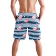thumbnail image 3 of Dailycode Men's Quick Dry Swim Trunks Beach Shorts Casual Summer Board Shorts with Pockets, Flamingo with Heart, 3 of 8