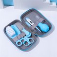 thumbnail image 4 of Bexikou 8 in 1 Baby Healthcare and Grooming Kit Baby Safety Care Set Baby Brush Set for Newborn Portable Safety Care Set Include Hair Brush Comb Nail Clipper for Keep Clean (Blue), 4 of 7