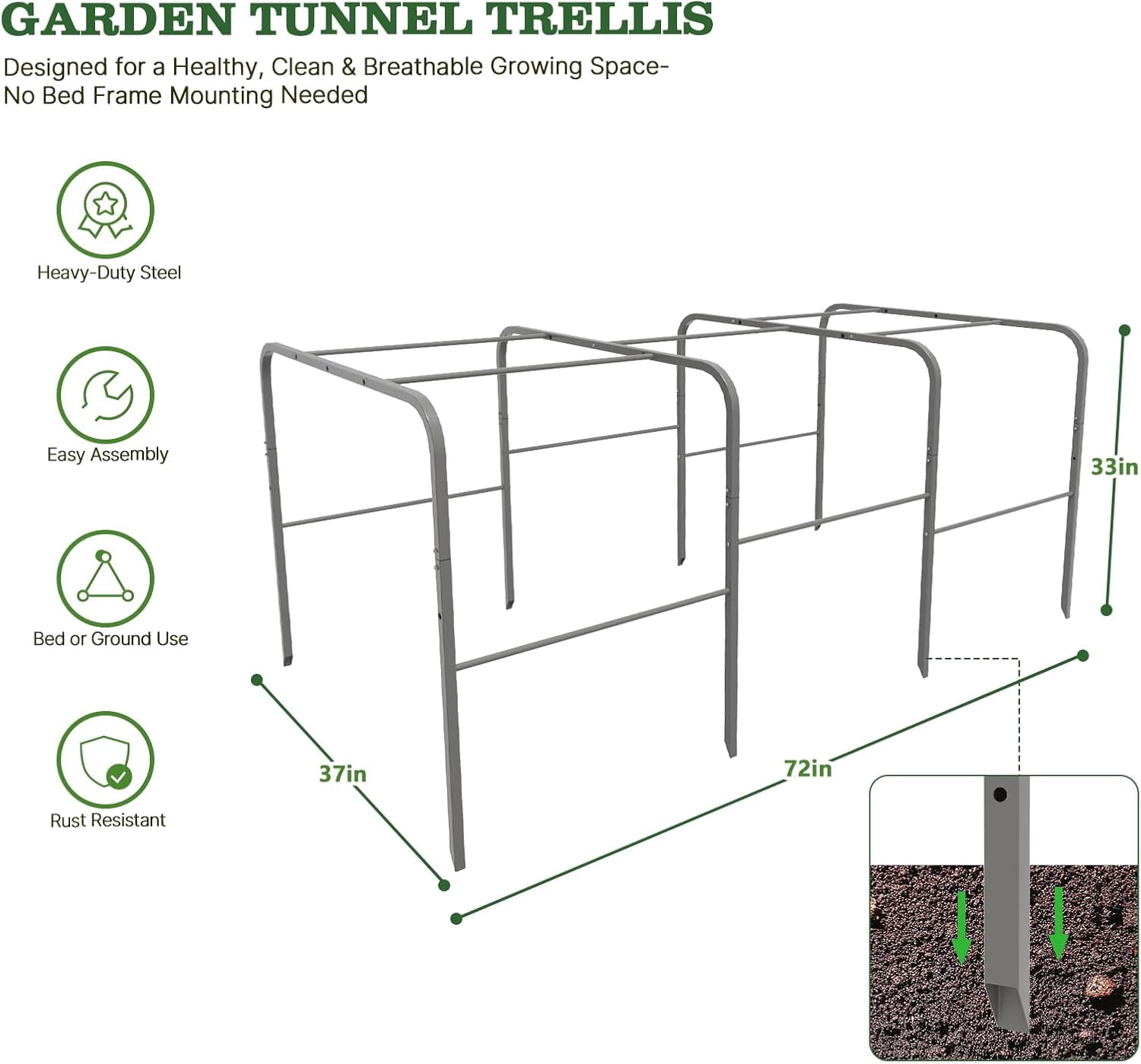 A ANLEOLIFE Trellis System with Net Cover, Garden Tunnel Trellis for Raised Beds, Mini Greenhouse Nursery Cage, 60 Mesh PE Insect Netting, Breathable Pest Barrier for Seedlings & Climbing Vegetables