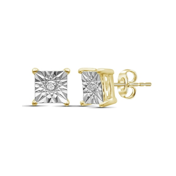 White Diamond Accent 14k Gold Over Silver Stud Earrings