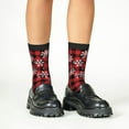 thumbnail image 4 of Rocae Red Buffalo Plaid for Girls Boys Crew Socks,Children's Socks, Kids Socks, Toddler Socks: Daily Wear with Kids School Uniform, 4 of 5