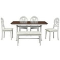 thumbnail image 3 of DSstyles 6-Piece Dining Table Set Mid-Century Wood Dining Table Set With 6 Upholstered Chairs 1 Bench For Kitchen Dining Room, 3 of 9