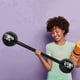 thumbnail image 3 of 4 PCS Giant Inflatable Dumbbell Barbell,Funny Carnival Circus Birthday/Halloween Party Decorations Fake Weights Cosplay Props Party Supplies,Blow Up S, 3 of 5