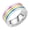 Style 2, variant on Men's Women's Stainless Steel Enamel Rainbow Pride Band LGBT Gay Ring Style 2 Size 11