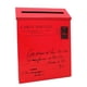 thumbnail image 1 of Buzón de correo galvanizado para cartas, correos, llaves y montaje en pared rojo, 1 of 5