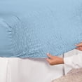thumbnail image 3 of Collections Etc Bed Tite Soft Microfiber Sheet Set - Includes Flat Sheet, Fitted Sheet, and 2 Pillow Cases, Light Blue, King, 3 of 6