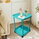thumbnail image 1 of Mesa Auxiliar con Ruedas Qazbgdl | Mesita de Noche Móvil de 2 Niveles para Dormitorio o Sala de Estar | Carrito de Almacenamiento de Plástico con Detalle de Oso | Juego de 1 Pieza, 1 of 6