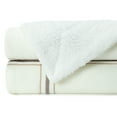 thumbnail image 3 of Chanasya Beige Cream Sherpa Plaid Throw Blanket - Soft Cozy Warm Plush Fluffy Fleece Flannel Throws Blankets for Sofa Couch Living & Bed Room -Rustic Fall Autumn Winter Holiday Camping Blanket & Décor, 3 of 5