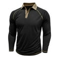 thumbnail image 4 of MIXUE Polo Shirts For Men Summer Solid Color Lapel Button Down Long Sleeve Slim Fit Casual Streetwear,Black,L, 4 of 7