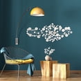 thumbnail image 4 of Modernist Floating Circles, Abstract Metal Wall Art, Artisan Crafted, Roundels of Silver, Mirrors, Faux Multi Carat Diamonds, Iron, Over 3 Ft Long, Hangers on Back, 4 of 6
