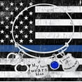 thumbnail image 2 of Police Jewelry, My Hero Wears Blue Charm Bracelet - Gift for Wife, Girlfriend, Mom or Daughter, 2 of 5