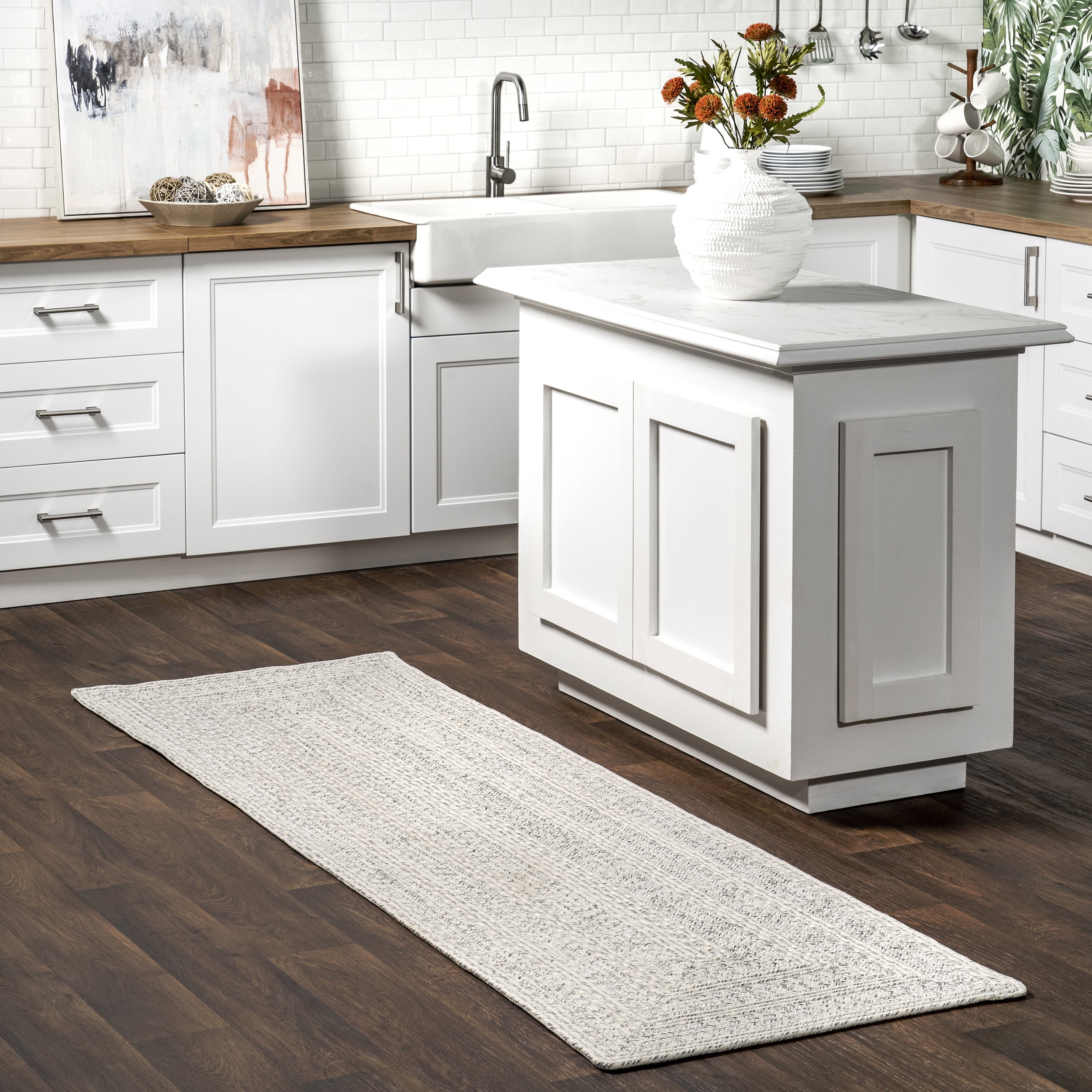 nuLOOM Rowan Braided Texture Indoor/Outdoor Area Rug, 2' 6" x 8', Ivory