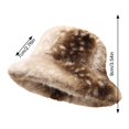 thumbnail image 4 of Lumtrix Women and Men Winter Furry Bucket Hat Deer Spotted Pattern Faux Fur Plush Fisherman Cap Thick Warm Wide Brim Fashion Hat for Daily & Outdoor Wear Coffee One Size, 4 of 5