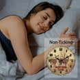 thumbnail image 4 of 12inch Deer Wall Clock Round Hunting Time Wooden Wall Clock Silent Non Ticking Clock Battery Operated Vintage Farmhouse Clock for for Living Room Kitchen Bedroom Office, 4 of 9