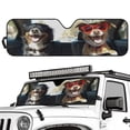 thumbnail image 2 of HUIAOCNG Cool Dog Windshield Sunshade Car Sun Shade Heat Shield Sunshade Sun Visor Mat for 1997-2017 Jeep Wrangler Rubicon Sahara TJ JK JKU 2/4 Doors USA Flag, 2 of 6