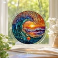 thumbnail image 5 of Acrylic Jigsaw Puzzle Suncatcher 8 Inch Round Stained glass acrylic style Window Hanging Ocean Wave Design Hanging Wall Decor for Home Summer House Decoration, 1 Pack, 5 of 6