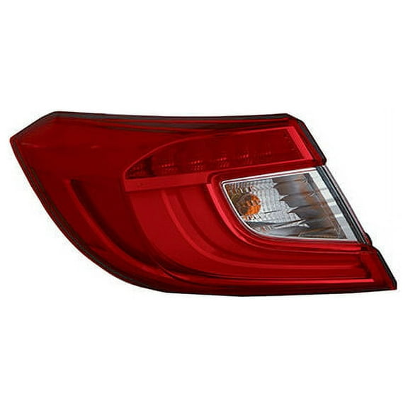Left Driver Side Tail Light Assembly - Compatible with 2018 - 2019 Honda Accord (Excluding Hybrid) 2020 2021