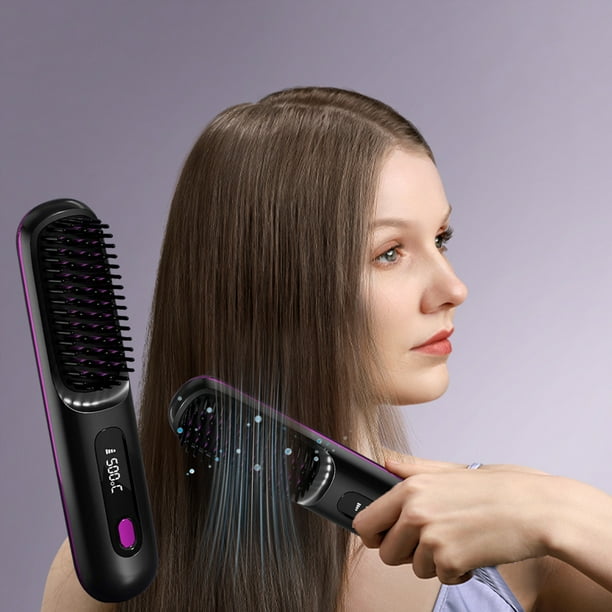 Wireless Hair Straightener Brush Upgraded Portable Hair Straightener Brush For Women With Travel Size In 1 Wireless Hair Straight Comb USB Rechargeable