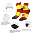 thumbnail image 4 of Women Men Athletic Socks Spanish Flag Cushioned Quarter Ankle Socks, 4 of 7