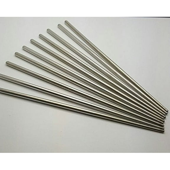 10 Pcs (5 Pairs) High Quality Tapered Silver Stainless Steel Chopsticks