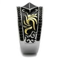thumbnail image 4 of Mens Ring Luxurious Black Diamond wit Gold Design Stainless Steel Ring, 4 of 7