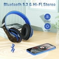 thumbnail image 5 of Wireless Bluetooth Headphones Over Ear, Foldable Bluetooth Headphones with 6 EQ Modes, 40 Hours Playtime HiFi Stereo Headset with Mic, Soft Ear Pads, TF/FM for Cellphone/PC/Home (Black & Gold), 5 of 7