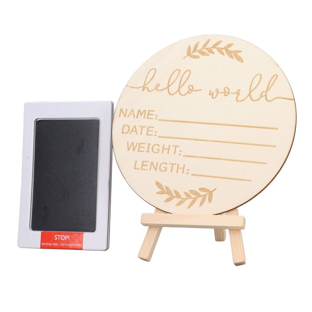 Letrero De Anuncio De Bebé, 2 Piezas De Aceite Impreso, Letreros De Nombre De Anuncio De Bebé, Huellas De Forma Redonda Para Baby Showers