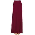 thumbnail image 2 of Made by Johnny Women's Solid Maxi Skirt with Elastic Waist Band XL WINE, 2 of 5