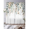 thumbnail image 3 of Retro Farmhouse Sheer Curtains 84 Inches Long 2 Panels Style Plants Green Leaves Light Filtering Semi Sheer Window Curtains Drapes for Bedroom Living Room 52"x84"x2, 3 of 7