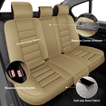 thumbnail image 5 of Car Seat Covers Full Set Fit for Chevrolet/Chevy Suburban 2009-2024,Waterproof Stain-resistant Leather Heavy-Duty Car Seat Covers Protector Beige,Full Set(2 Row 5 Seats), 5 of 10