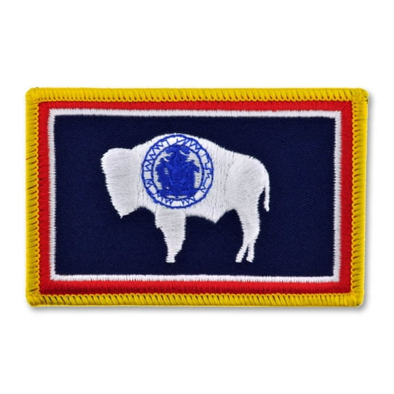 PinMart's Embroidered US State Flag Patch- Wyoming Flag