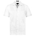 thumbnail image 1 of OmegaTux Guayabera Cubana Camisa de Manga Corta Boda Cigarro Playa Bartender Casual Blanco 4XL, 1 of 1
