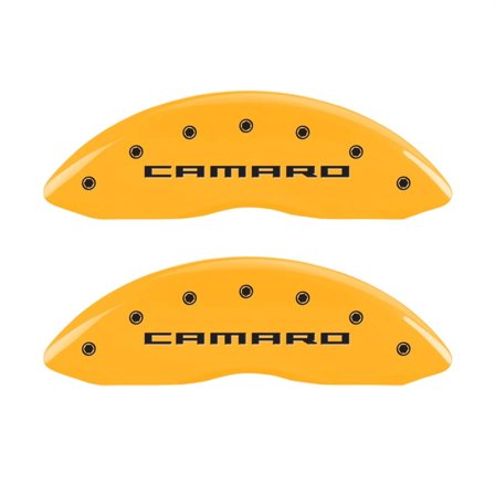 Mgp Caliper Covers 14033Sca5yl Yellow Caliper Cover (Set Of 4, Engraved Front Fits select: 2010-2015 CHEVROLET CAMARO LT