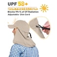 thumbnail image 6 of Sun Blocker Sun Hats for Men, Sun Cap with Neck Flap for Fishing, Safari, Cycling, Hiking, Gardening, and Backpacking, UPF50+, Khaki, 6 of 7