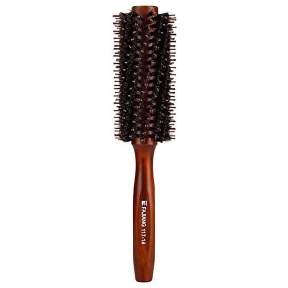 1-Pack 2.2" Round Hair Brush, Wooden Handle Blow Dry Brush, Volumizing Barrel Brush for Curling & Smoothing, Anti-Frizz Styling Brush for All Hair Types TIKA