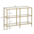 thumbnail image 6 of IVV Modern 2-Tiers Console Table Entryway Tempered Glass Sofa Table with Gold Metal Frame for Living Room, Hallway, 6 of 7