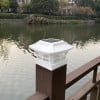 Giunmcul Solar Post Cap Lights Outdoor, Warm White and Cool White Dual Colour, Fence Post Light Auto On/Off, IP65 Waterproof for Garden Patio Deck