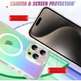 thumbnail image 5 of Compatible with iPhone 15 Pro Max Case Magnetic 【Support for MagSafe】 Bling Laser Iridescent Florescent Crystal Luxury Case Camera Protector + 2* Screen Protector Shockproof Case -Clear, 5 of 12
