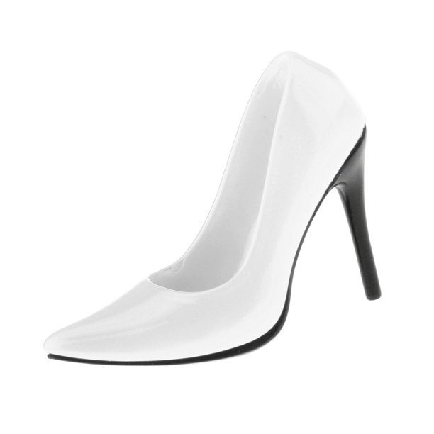 Zapatos de tacón alto de aguja con punta puntiaguda para mujer, a escala 1/6 Blanco3