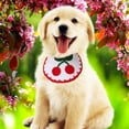 thumbnail image 4 of Paquete de 2 toallas de saliva tejidas para perros y gatos, accesorios de moda (talla S) Bufandas para el cuello para mascotas con diseño de fresa y cereza, 4 of 8