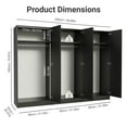 thumbnail image 3 of Madesa 2 Door Wardrobe Set 3 Armoire Closet Hanging Storage Cabinet with Shelf 31 Inch Organization Unit for Bedroom and Office - Black, 3 of 8