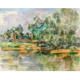 thumbnail image 2 of Cezanne, Paul 18x15 Gold Ornate Wood Framed with Double Matting Museum Art Print Titled - Riverbank, 2 of 4