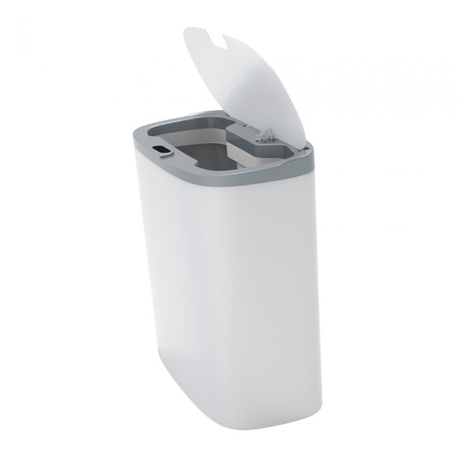 Touchless Trash Can, Electric Garbage Bin Toilet with Lid, Narrow Waterproof Intelligent Induction Trash Bin for Bedroom, Kitchen Bathroom gray
