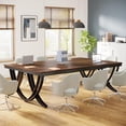 thumbnail image 2 of Tribesigns 6.5FT Conference Table for 6-8 People, 78 inch Long Rectangular Seminar Table with Strong Metal Frame, Business Furniture Boardroom Desk for Office Meeting Conference Room，Black Brown, 2 of 5