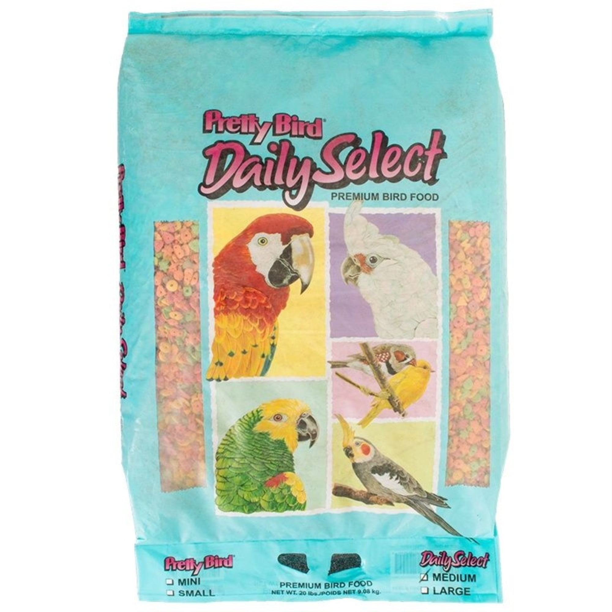 pretty bird international bpb79118 20-pound daily select premium bird food, large